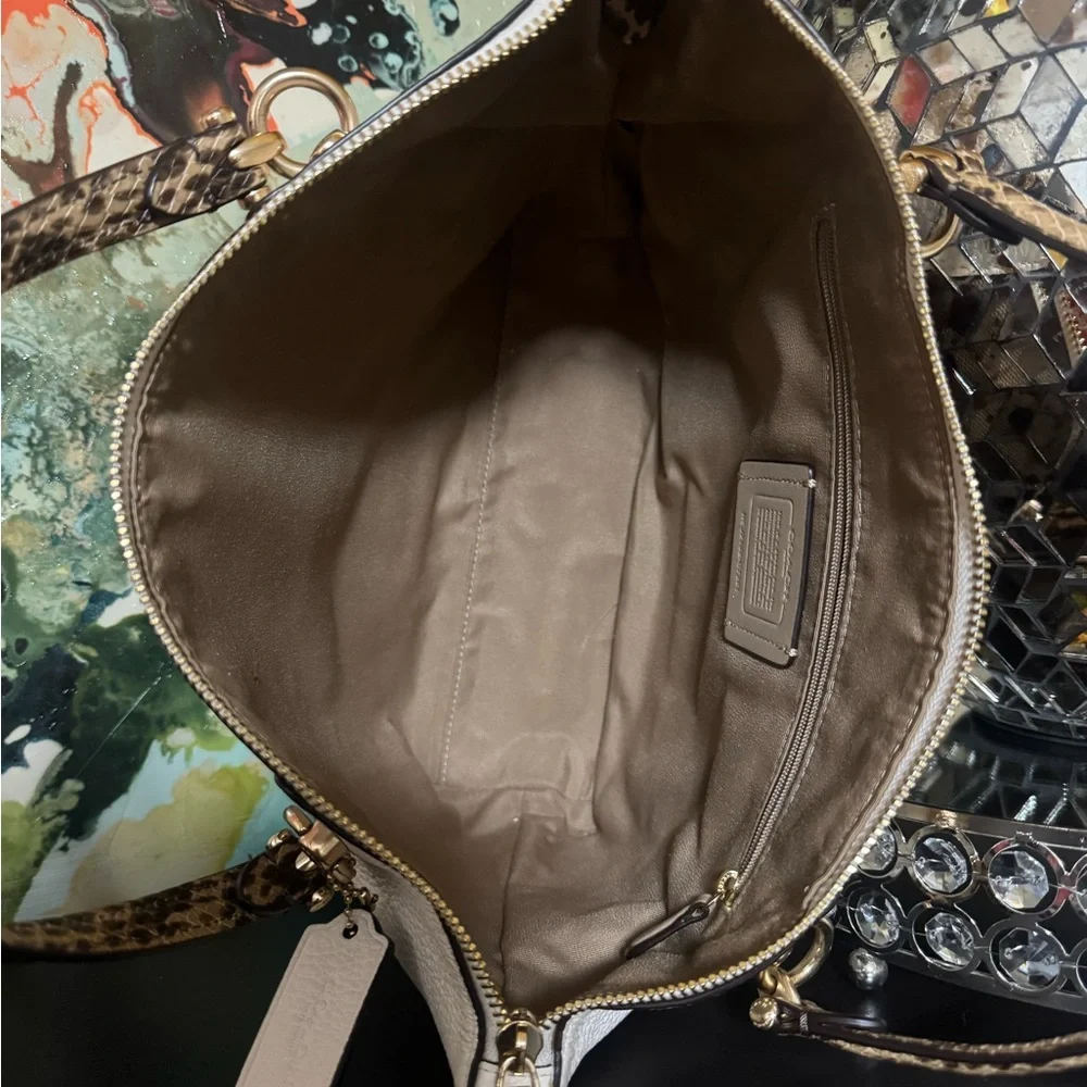 Coach Brown and Cream Signature Tote